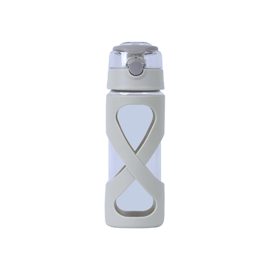 Tomatodo de vidrio diseno de reloj de arena 500 ml blanco 7.3x7.3x22.7cm - Miniso