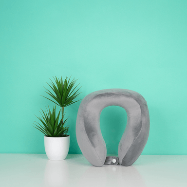Almohada de viaje en forma de U de espuma viscoelástica gris -  Miniso
