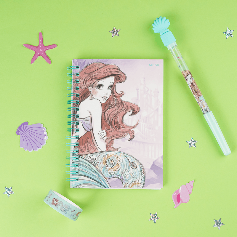 Libretas-y-cuadernos-A6-con-alambre-p-rpura-50-hojas-15-3cm-x-10-8cm-la-sirenita-Disney-2-14050