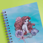 Libretas-y-cuadernos-A6-con-alambre-azul-50-hojas-15-3cm-x-10-8cm-la-sirenita-Disney-3-14053