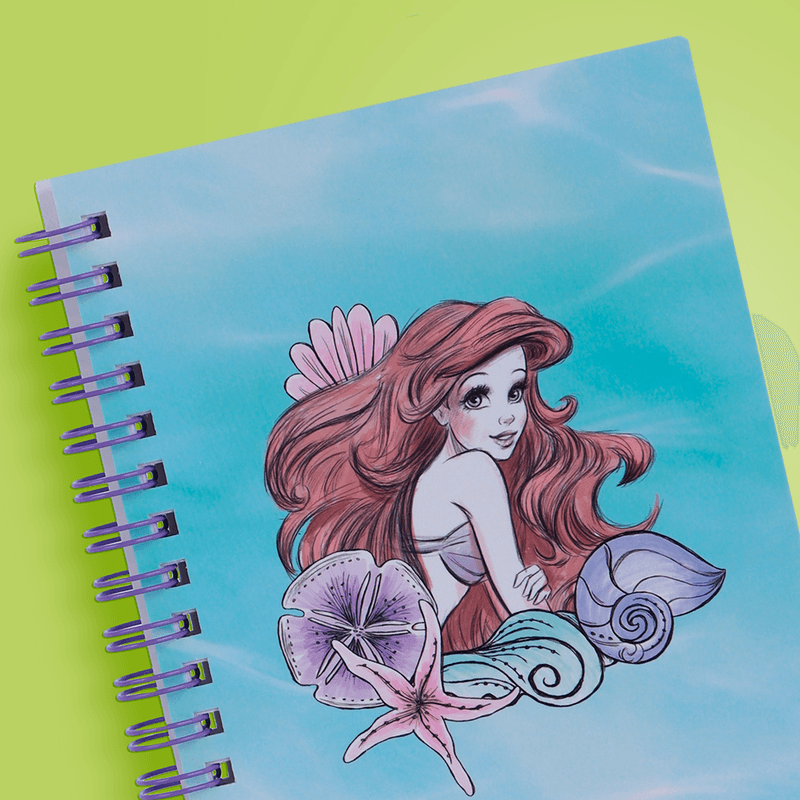 Libretas-y-cuadernos-A6-con-alambre-azul-50-hojas-15-3cm-x-10-8cm-la-sirenita-Disney-3-14053