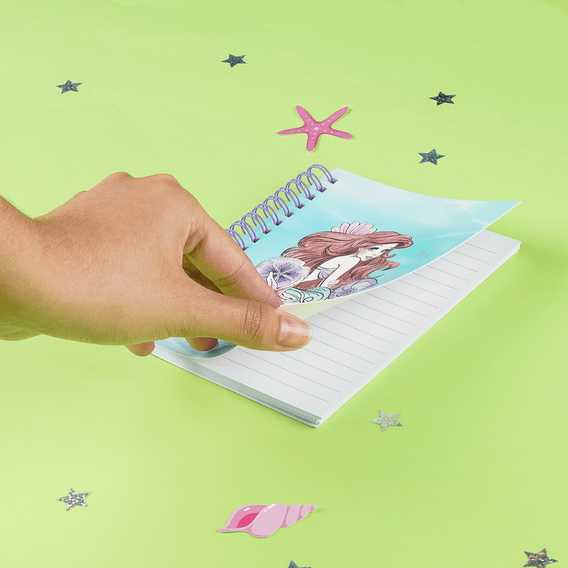 Libretas-y-cuadernos-A6-con-alambre-azul-50-hojas-15-3cm-x-10-8cm-la-sirenita-Disney-5-14053