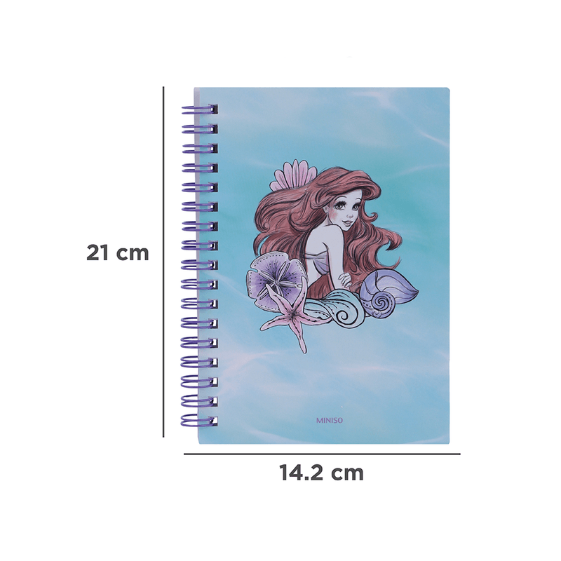 Libretas-y-cuadernos-A6-con-alambre-azul-50-hojas-15-3cm-x-10-8cm-la-sirenita-Disney-6-14053
