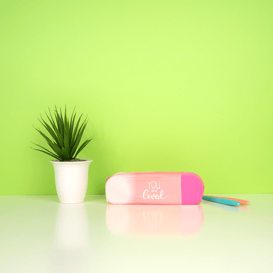 Cartuchera de silicona degradado serie rosa 20cm -  Miniso