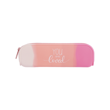 Cartuchera de silicona degradado serie rosa 20cm -  Miniso