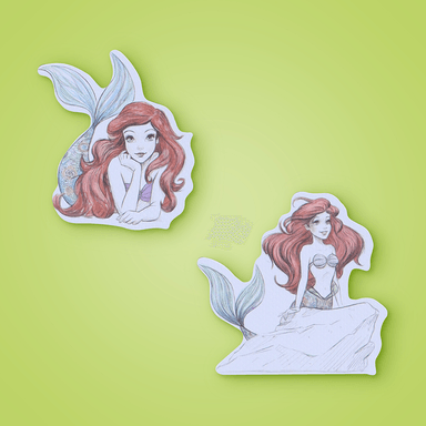 Stickers la sirenita 16 unidades 8.5cm x 0.6cm x 13cm -  Disney