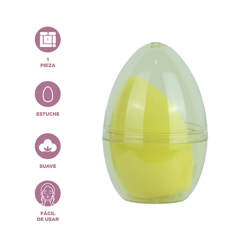Esponja-de-maquillaje-inclinada-con-estuche-de-viaje-transparente-amarillo-Miniso-4-14487