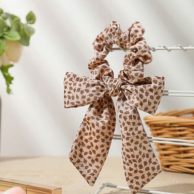 Liga para cabello con moño estampado de hojas rosa claro -  Miniso
