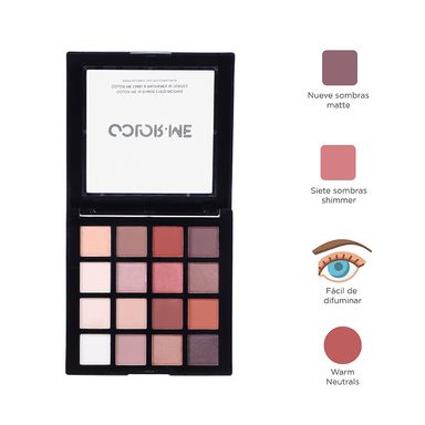 Sombras de ojos de 16 tonos color me warm neutrals -  Miniso