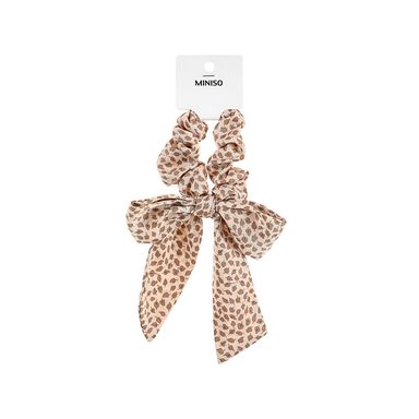 Liga para cabello con moño estampado de hojas rosa claro -  Miniso