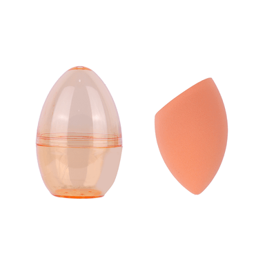 Esponja de maquillaje inclinada con estuche de viaje transparente naranja -  Miniso