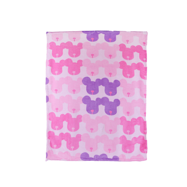 Manta miniso qee bear rosa con morado -  Qee bear