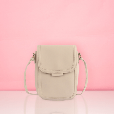 Mini bolso porta celular con solapa miniso beige -  Miniso