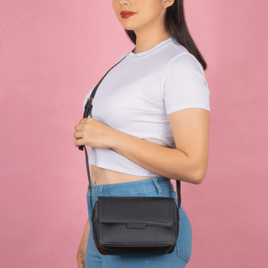 Bolso de moda con solapa miniso negro -  Miniso