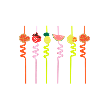 Juego de sorbetes con diseño de frutas colores varios 6 piezas - Miniso
