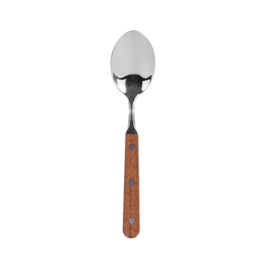 Cuchara de mesa de acero inoxidable con asa de madera 21cm - Miniso