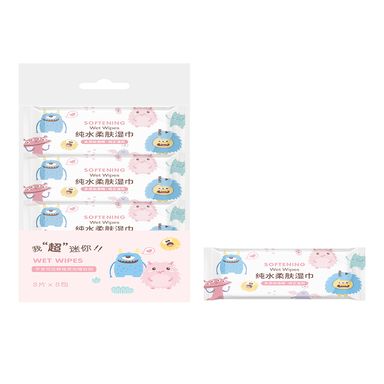 Toallitas húmedas suavizantes (paquete de 8 toallitas x 8) monster paradise collection mini - Miniso
