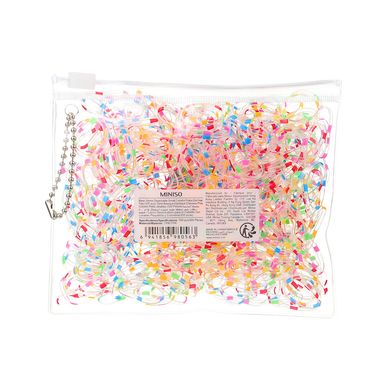 Paquete de mini ligas para el cabello decoradas con puntitos miniso 500 pzas -  Miniso