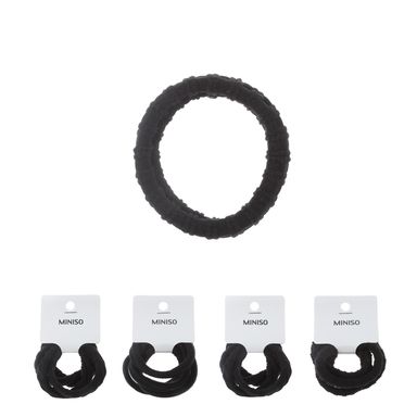 Paquete de ligas para el cabello texturizadas 4 pzas negro -  Miniso