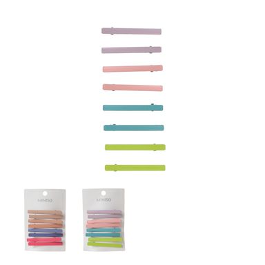 Set de broches para el cabello tipo pinza miniso 6 cm mix de colores 8 pzas  -  Miniso