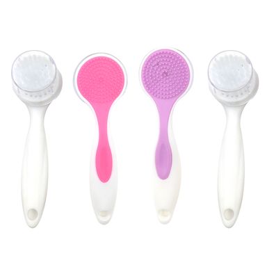 Cepillo de limpieza facial doble cara cerdas y silicon pink me - Miniso