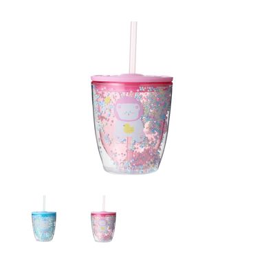 Vaso de plástico con sorbete hoho bear summer sparkling ice series 350 ml rosa 43x32cm -  Miniso