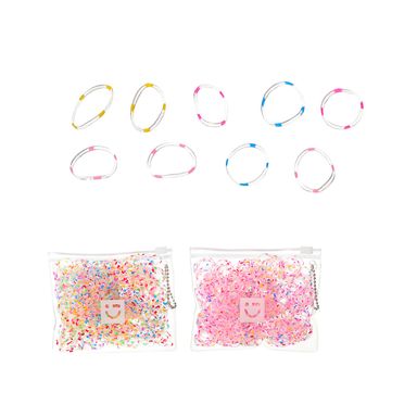 Paquete de mini ligas para el cabello decoradas con puntitos miniso 500 pzas -  Miniso