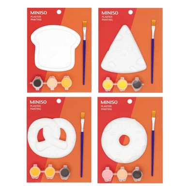 Set para jugar serie happy foods yeso para colorear 3 colores, 1 pincel 4 modelos mixtos 18cm -  Miniso