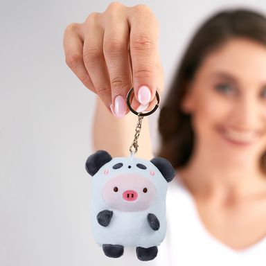Llavero 9 cm 3.9 pulgadas llavero de personaje de cerdo vestido de vaca - Miniso
