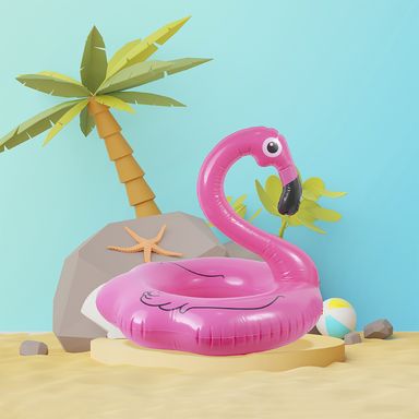 Inflables y salvavidas anillo de natación de flamingo rosa de 60 cm -  Miniso