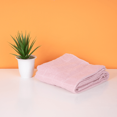 Toalla de baño de algodón puro diseño cuadros rosa -  Miniso