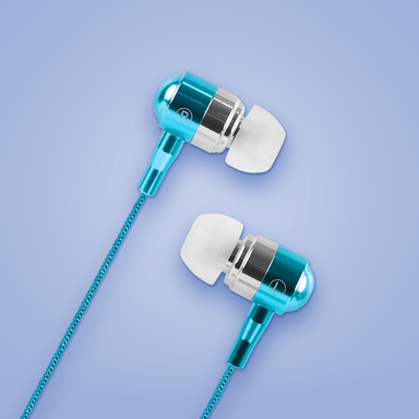 Audífonos intrauditivos metal 3.5 mm mod pa401 azul -  Miniso