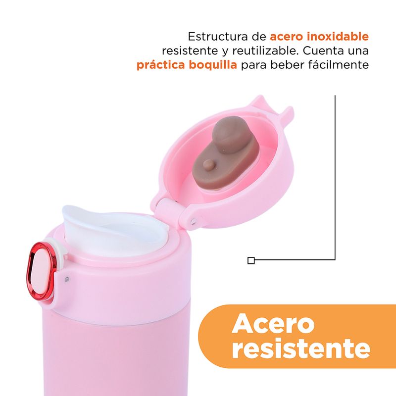 Termo-para-agua-de-acero-inoxidable-con-tapa-480-ml-rosa-6-5x6-5x21-6-cm-Miniso-6-14923