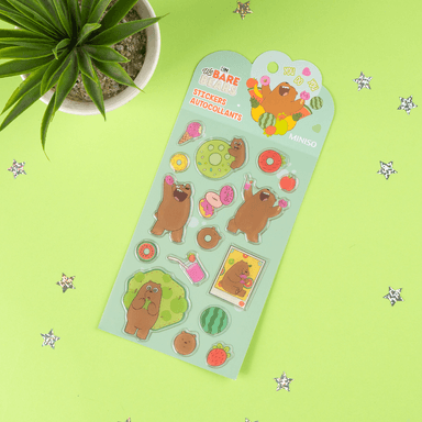 Stickers epoxy 3d pardo 10cm x 22cm -  We Bare Bears