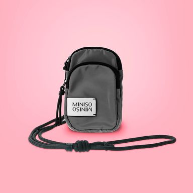 Mini bolso porta celular miniso vitality mix gris oscuro -  Miniso