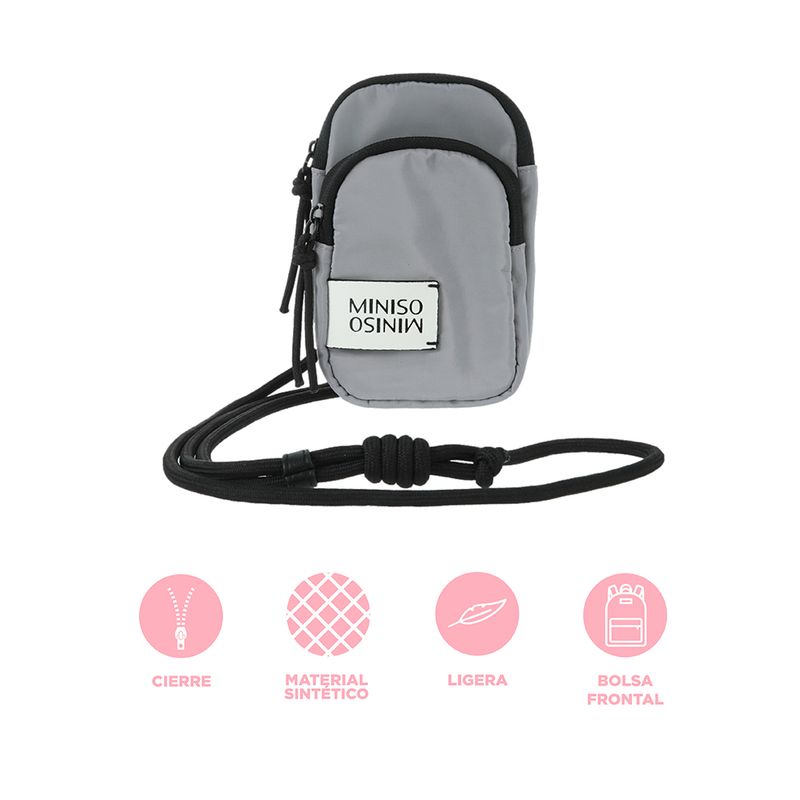 Mini-bolso-porta-celular-miniso-vitality-mix-gris-claro-Miniso-3-15095