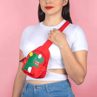 Mini bolso infantil miniso dinosaurio rojo -  Miniso