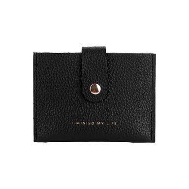 Tarjetero de moda miniso con letras doradas negro -  Miniso