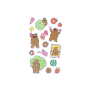 Stickers epoxy 3d pardo 10cm x 22cm -  We Bare Bears
