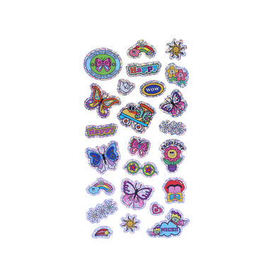 Stickers flores serie emoji holográfico mariposa 10cm x 22cm -  Miniso