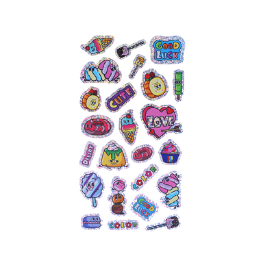 Stickers flores serie emoji holográfico postre 10cm x 22cm -  Miniso