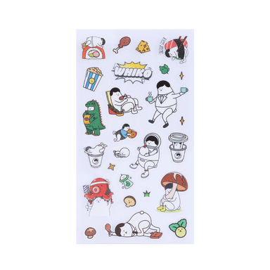 Stickers serie whiko de pvc de colores alimentos 10cm x 22cm -  Miniso