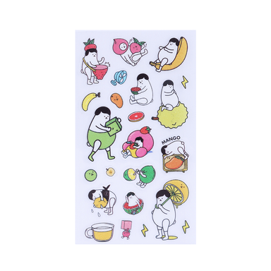 Stickers serie whiko de pvc de colores fruta 10cm x 22cm -  Miniso