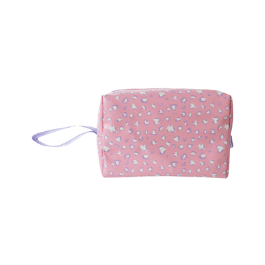 Cosmetiquera rectangular con correa miniso estampado leopardo rosa y lila -  Miniso