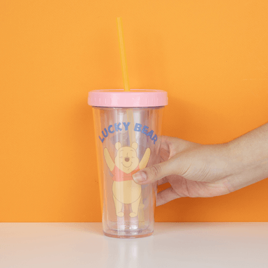 Vaso de plástico con sorbete de la colección winnie the pooh 420 ml -  Disney