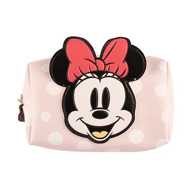 Cosmetiquera cuadrada polka dots minnie mouse rosa - Disney