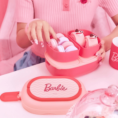 Taper para alimentos colección barbie caja bento de doble capa 1600 ml rosa -  Barbie