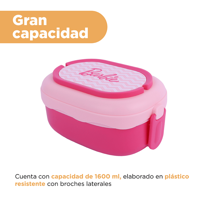 Taper-para-alimentos-colecci-n-barbie-caja-bento-de-doble-capa-1600-ml-rosa-Barbie-5-17307