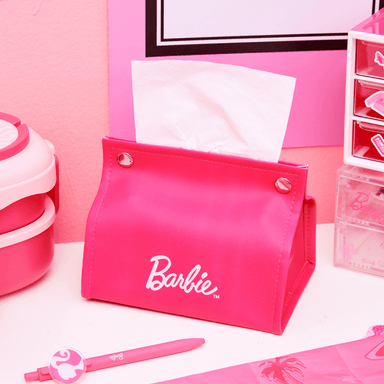 Organizador de tela caja para pañuelos de poliuretano de la colección barbie rosa -  Barbie