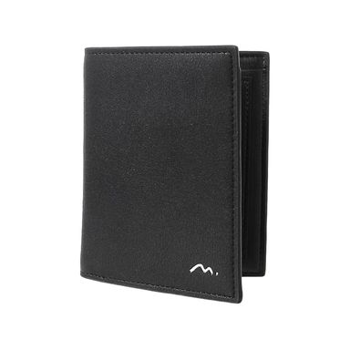 Cartera vertical para hombre con logo plateado miniso negro -  Miniso